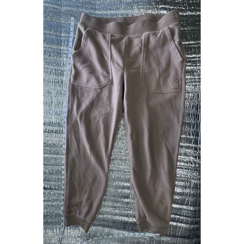 Carhartt Womens Fleece Jogger Sweatpants Relaxed Fit Large Soft Sepia 105448